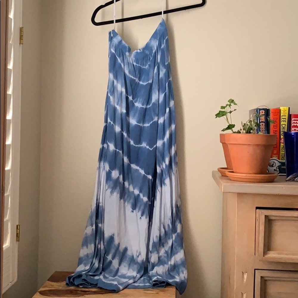 Two piece blue maxi dress